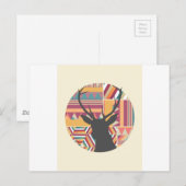 円形鹿 ポストカード (正面/裏面)