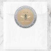 円形100%自家製ハニーキッチンクラフトビーグレー ラウンドシール (バッグ)