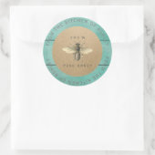 円形100%自家製ハニーキッチンクラフトビーミント ラウンドシール (バッグ)