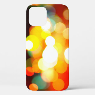円形《写真》ぼけ味:クリスマスライト抽象芸術 iPhone 12ケース