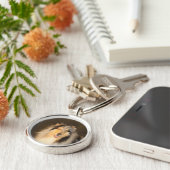 円形Bluemerleの荒いコリーKeychain キーホルダー (側面)