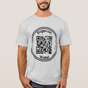 円形Dogecoinの財布QRコード Tシャツ