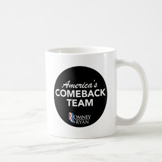 円形Romneyライアンアメリカのカムバックのチーム(黒) コーヒーマグカップ