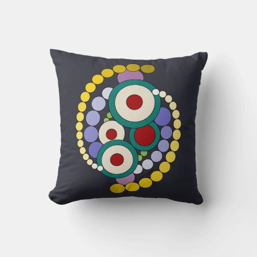 円抽象芸術アートワーク クッション (正面)