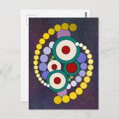 円抽象芸術アートワーク ポストカード (正面/裏面)