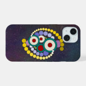 円抽象芸術アートワーク iPhone 15ケース (裏面横)