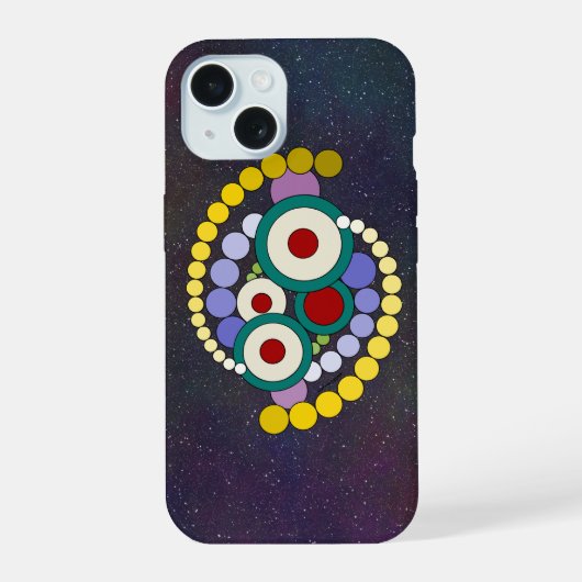 円抽象芸術アートワーク iPhone 15ケース (裏面)