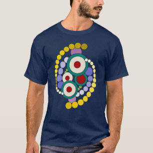 円抽象芸術アートワーク Tシャツ
