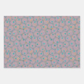 円抽象芸術パターン – 赤面、ラベンダー ラッピングペーパーシート (正面2)