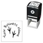 円文字と鳥プリント自己インキングゴムスタンプ セルフインキングスタンプ (インサイチュ)