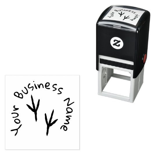 円文字と鳥プリント自己インキングゴムスタンプ セルフインキングスタンプ (インサイチュ)