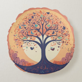 円枕の両側違うプリント ラウンドクッション