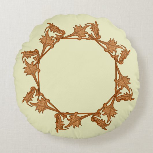 円枕 – 円葉の（八角形） ラウンドクッション (正面)