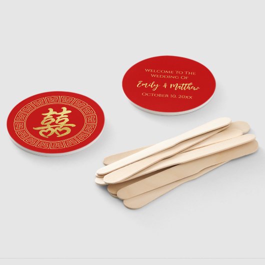 円枠の二重の幸福中国の結婚の ハンドファン (組立なし)