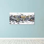 円柱等距離投影 キャンバスプリント (インサイチュ (ウッドフロア))