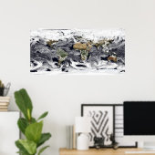 円柱等距離投影 ポスター (ホームオフィス)