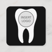 円歯モダンのロゴ歯科医と歯科医院 スクエア名刺 (正面)