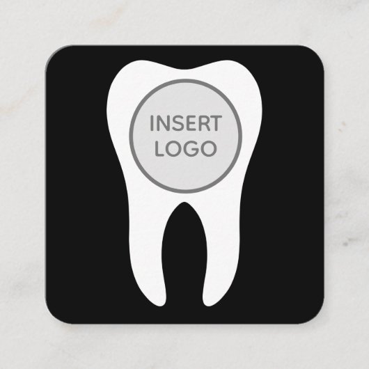 円歯モダンのロゴ歯科医と歯科医院 スクエア名刺 (正面)