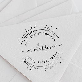 円状エレガント書名差出人住所 セルフインキングスタンプ