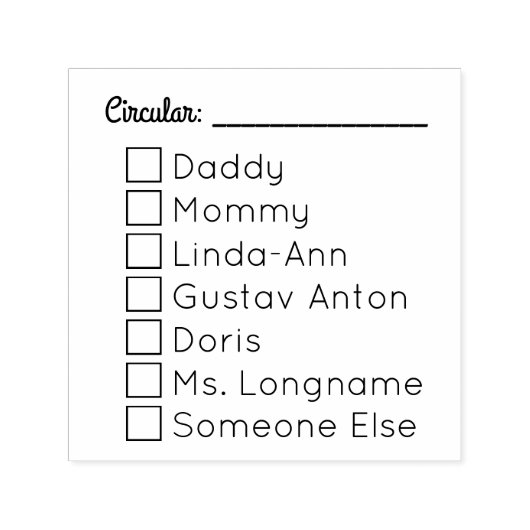 円状テンプレート7名 セルフインキングスタンプ (デザイン)