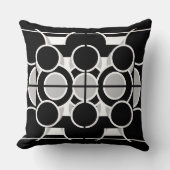 円白黒モダンの幾何学的パターン クッション (正面)