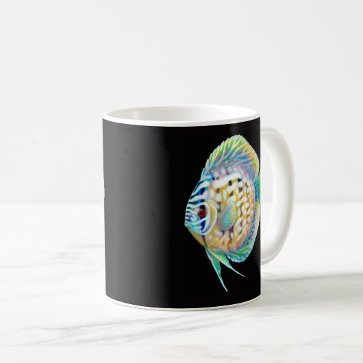 円盤投げのアクアリウムの魚のコーヒー・マグ コーヒーマグカップ (正面右)