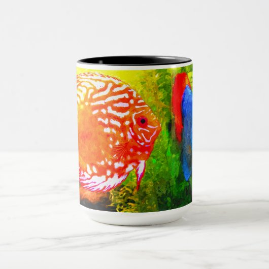 円盤投げのアクアリウムの魚のマグ マグカップ (中央)