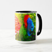 円盤投げのアクアリウムの魚のマグ マグカップ (正面右)