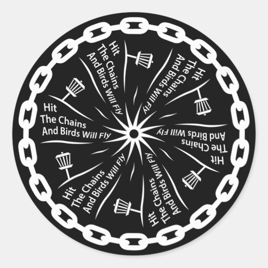 円盤状ゴルフチェーン及び鳥 ラウンドシール (正面)