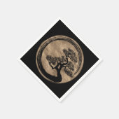 円祖禅サークルと盆栽金ゴールド スタンダードカクテルナプキン (角)