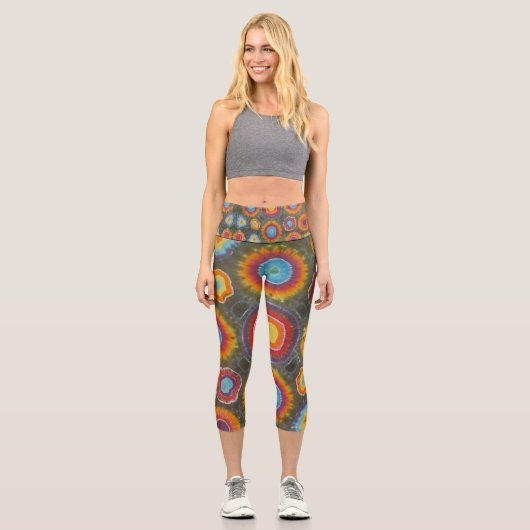 円絞り染め カプリレギンス (正面)