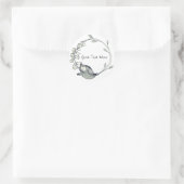 円縁ど形フローラ（スイートピーの花） ラウンドシール (バッグ)