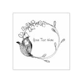 円縁ど形フローラ(スイートピーの花) ラバースタンプ (インプリント)