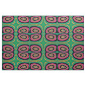 円芸術的ピンク/緑/黄色/黒>布地 ファブリック (ファットクウォーター)