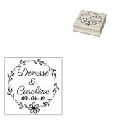 円葉素朴の花の日付を保存 ラバースタンプ (押印)