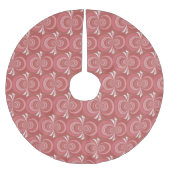 円赤と白フラクタルデザイン ブラッシュドポリエステルツリースカート (正面)