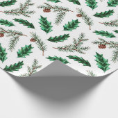 円錐および松の枝 ラッピングペーパー (角)