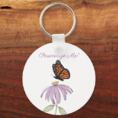 円錐上の蝶の花キーチェーン キーホルダー (正面)