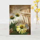 円錐上の蝶の花 カード (黄色い花)