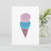円錐形のかわいい誕生日の倍のアイスクリーム カード (スタンド正面)