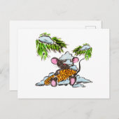 円錐形のクリスマスと新年マウス ポストカード (正面/裏面)