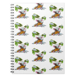 円錐形のクリスマスと正月のマウス ノートブック