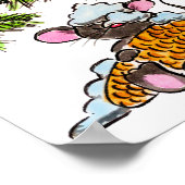 円錐形のクリスマスと正月のマウス ポスター (角)