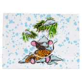 円錐形のクリスマスと正月のマウス ラージペーパーバッグ (裏面)