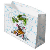 円錐形のクリスマスと正月のマウス ラージペーパーバッグ (裏面アングル)