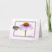 円錐形の花の蝶ありがとう サンキューカード (正面)