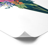 円錐形カラフルの花瓶の花束 ポスター (角)