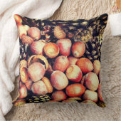 円錐形及びドングリの写真が付いている秋の枕 クッション (ブランケット)