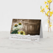 円錐花とバイブル・バース付きバスケット カード (黄色い花)