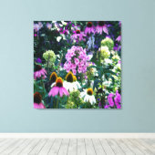 円錐花のピンクのガーデンフロックスの風景 キャンバスプリント (インサイチュ (ウッドフロア))